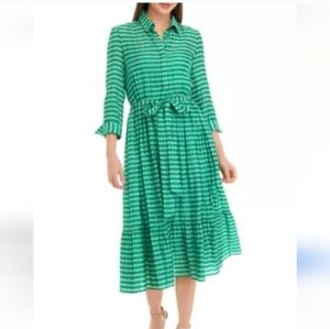 Women's Green Midi Dress - Classic A-Line Shirt Dress & Slip Dress Options
